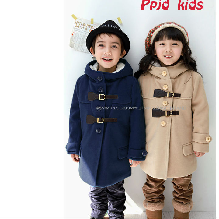2012 autumn and winter hooded berber fleece wool coat male female child thermal child wadded jacket fourposter
