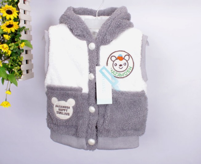 2012 autumn and winter , hooded coral fluff vest/ children vest/ children jackets/ baby coats/ free shipping