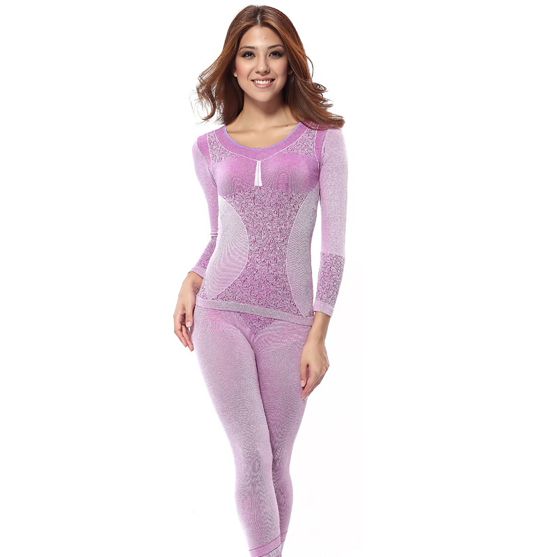 2012 autumn and winter lady sexy slim body pattern thermal underwear set Free Shipping