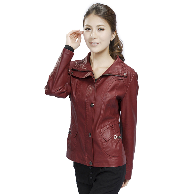 2012 autumn and winter leather clothing female slim short design genuine leather sheepskin outerwear plus size clothing