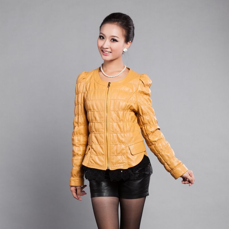 2012 autumn and winter leather clothing genuine leather clothing leather clothing female short design slim