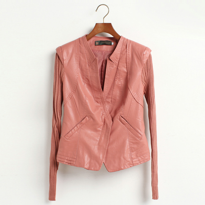 2012 autumn and winter leather clothing water wash PU all-match slim short jacket motorcycle jacket