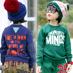 2012 autumn and winter letter boys clothing girls clothing baby fleece sweatshirt wt-0927 (CC019)