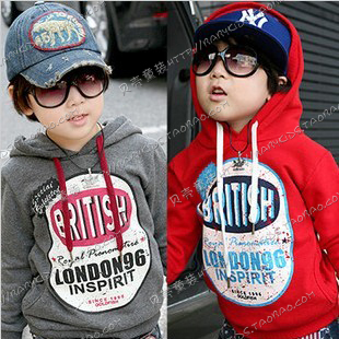 2012 autumn and winter letter boys clothing girls clothing baby with a hood sweatshirt outerwear wt-0425