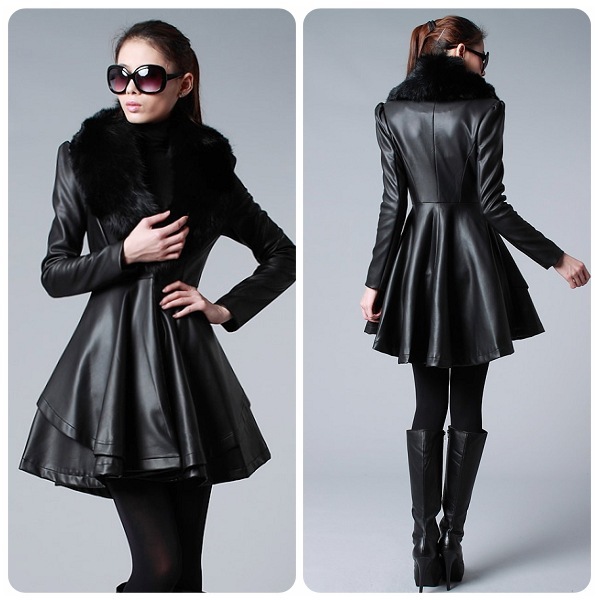 2012 autumn and winter long design quality fox fur outerwear leather clothing outerwear