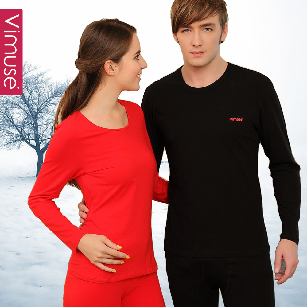 2012 ! autumn and winter lycra cotton male women's lovers thermal underwear set