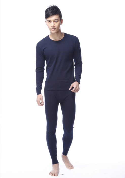 2012 autumn and winter male lycra cotton thin thermal underwear set