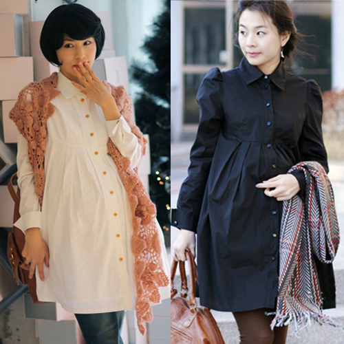 2012 autumn and winter maternity clothing maternity dress 100% long-sleeve cotton shirt top