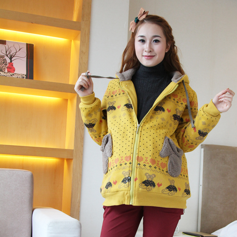2012 autumn and winter maternity clothing outerwear berber fleece maternity cotton-padded jacket fashion 100% cotton long-sleeve