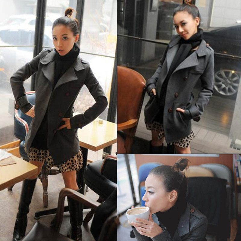 2012 autumn and winter medium-long slim women's outerwear sweet vintage suit type trench female