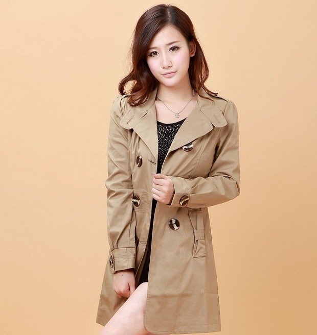 2012 Autumn and Winter New Arrival Double Breasted Fashion Women's Slim Outerwear  Free Shipping