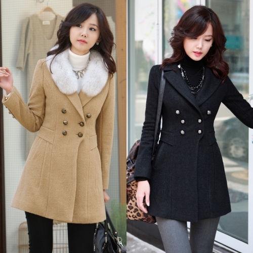 2012 autumn and winter new arrival female OL outfit medium-long slim woolen overcoat woolen outerwear wool coat