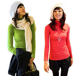 2012 autumn and winter new arrival female turtleneck basic sweater solid color knitted sweater basic shirt