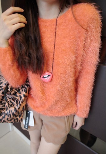 2012 autumn and winter new arrival loose casual all-match wool seahorse o-neck pullover sweater outerwear female sweater
