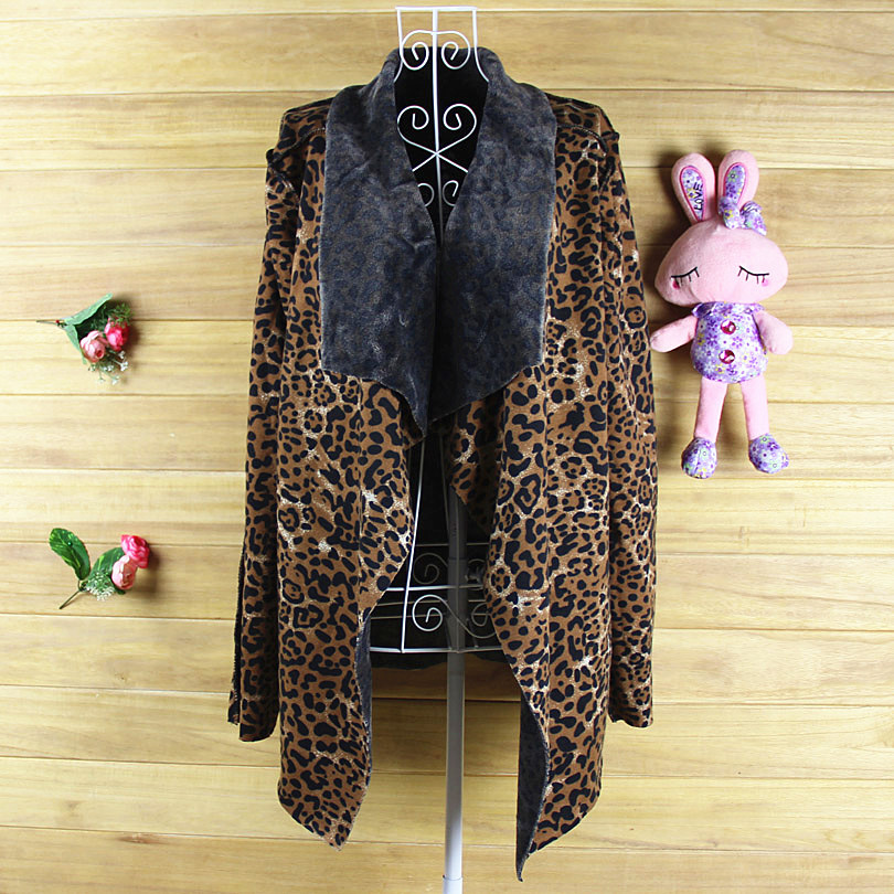 2012 autumn and winter new arrival maternity clothing top fashion irregular all-match leopard print maternity outerwear