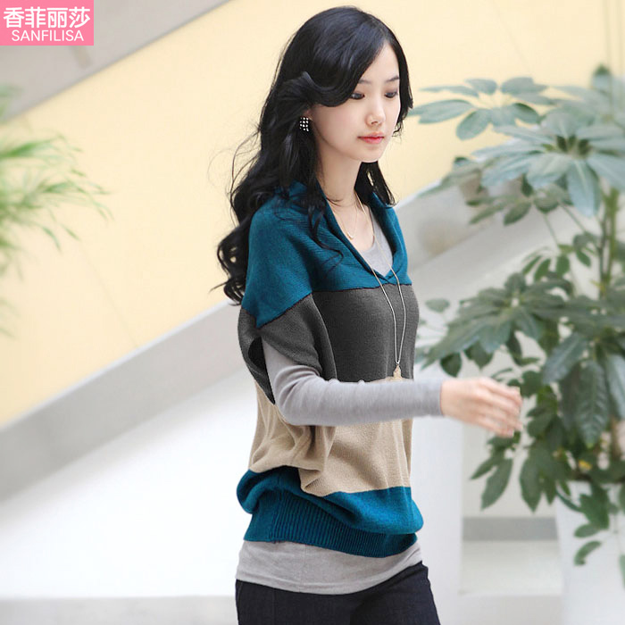 2012 autumn and winter new arrival plus size clothing Women batwing sleeve thickening sweater female sweater