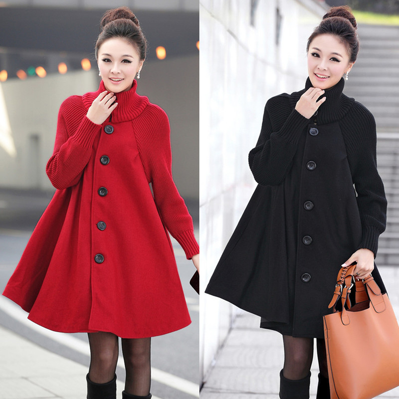 2012 autumn and winter new arrival plus size trench long design women's fashion casual overcoat woolen jacket free shipping
