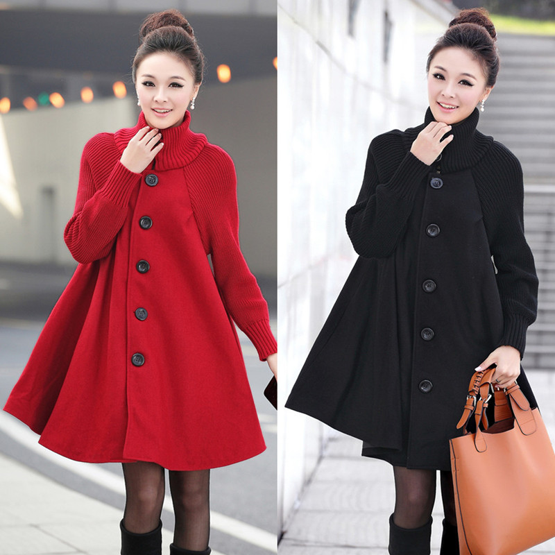 2012 autumn and winter new arrival plus size trench long design women's fashion casual overcoat woolen jacket free shipping