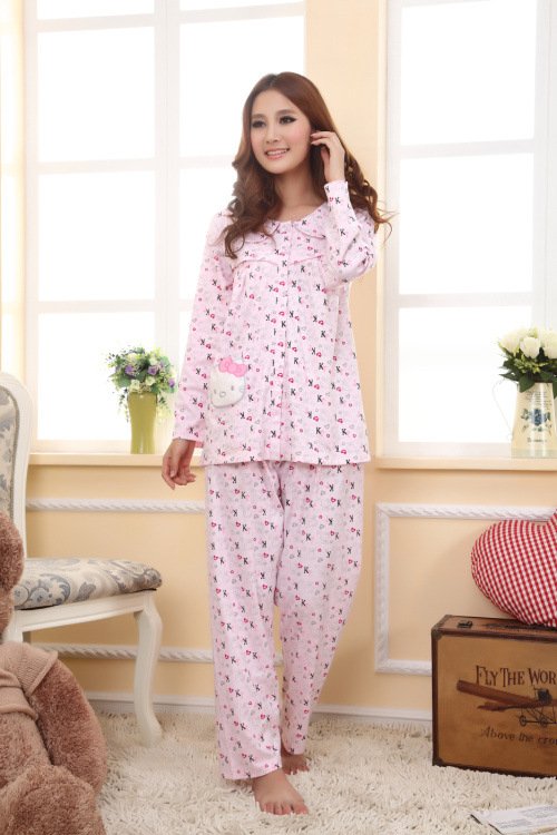 2012 autumn and winter new long-sleeved Cotton  pajamas for women /KITTY Cat woman cartoon  pajamas