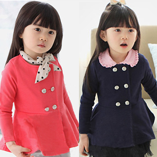 2012 autumn and winter o-neck princess child baby girls clothing outerwear top 5008
