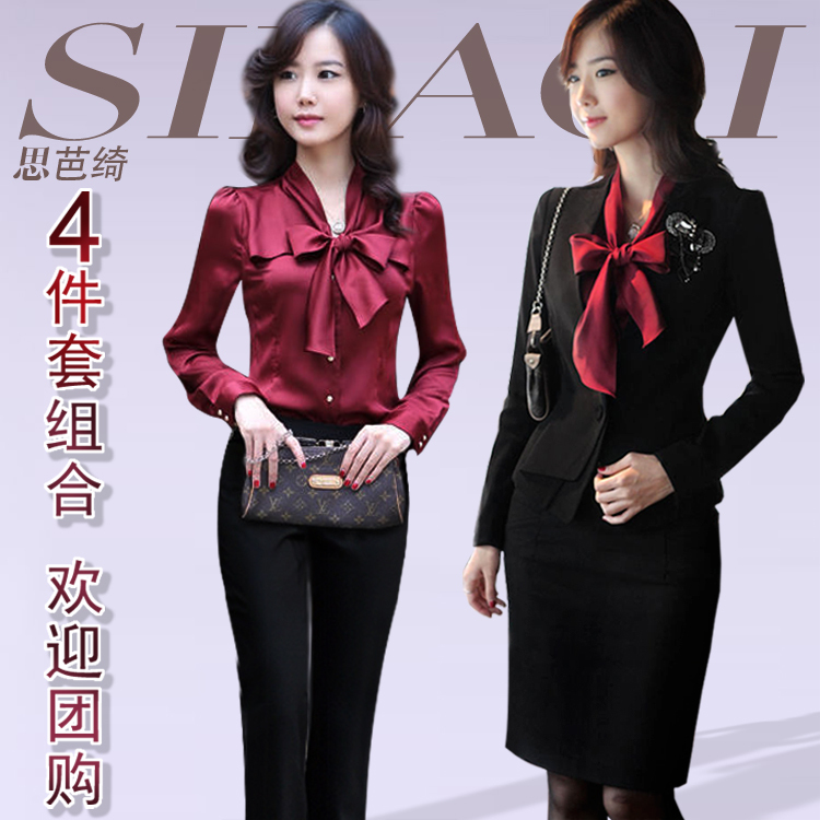 2012 autumn and winter OL outfit suit work wear women shirt fashion slim professional set female dresses