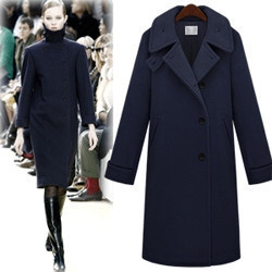 2012 autumn and winter outerwear slim women's trench suit collar medium-long overcoat thick female