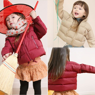 2012 autumn and winter personality patchwork all-match short design child baby girls clothing wadded jacket cotton-padded jacket