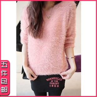 2012 autumn and winter plush qq turtle macrotrichia knitted pullover