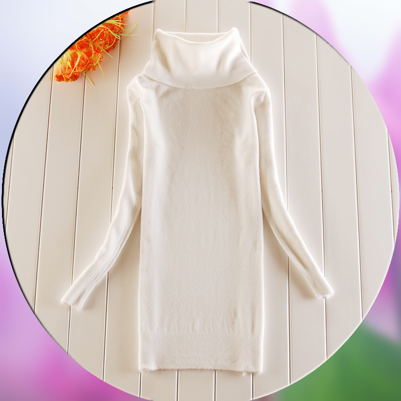 2012 autumn and winter pullover slim long design basic sweater female large lapel solid color yarn shirt women's 229