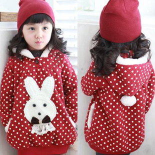 2012 autumn and winter rabbit child baby girls clothing sweatshirt outerwear top 4964