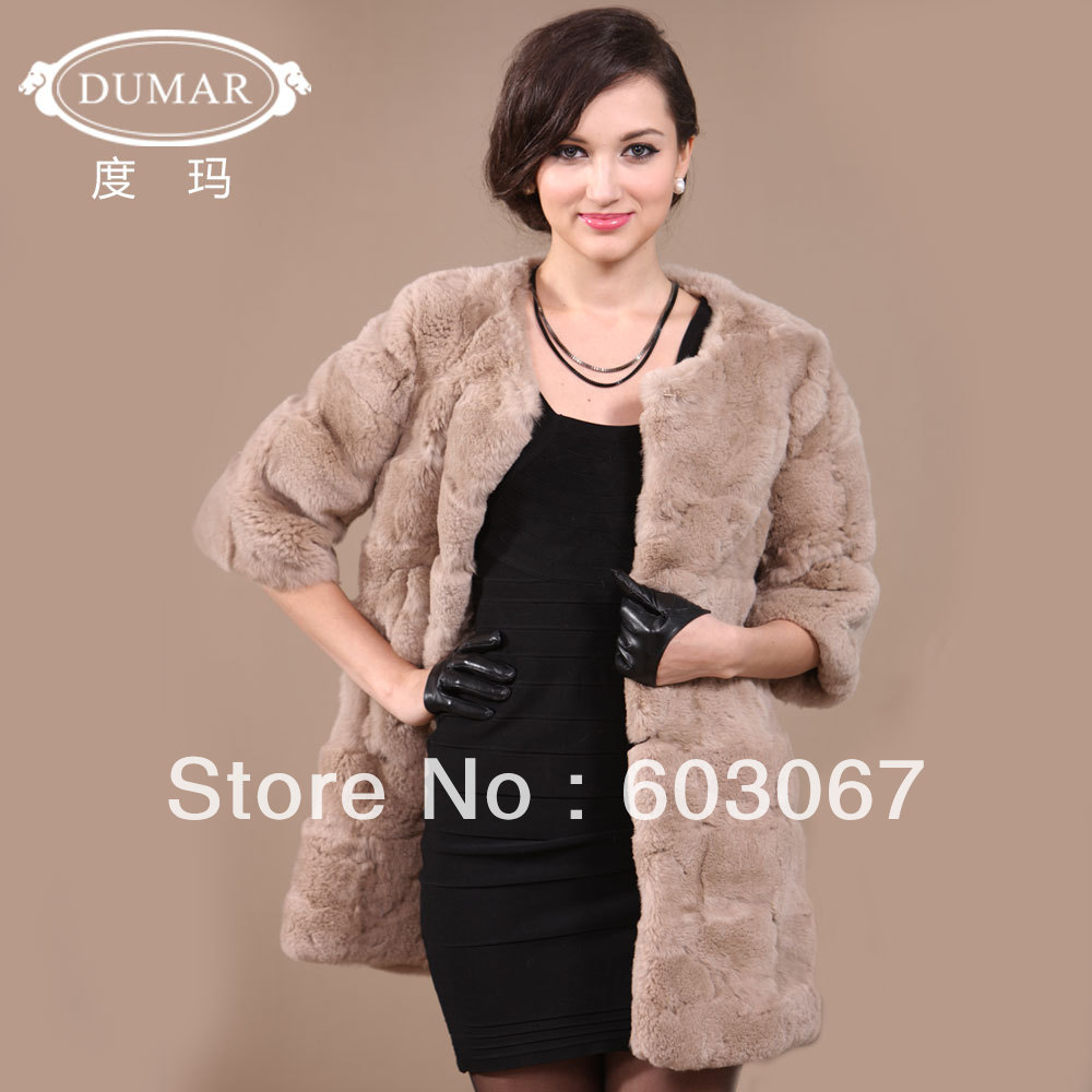 2012 autumn and winter rabbit fur coat medium-long ladies rex rabbit hair overcoat