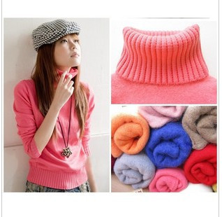 2012 autumn and winter rabbit fur turtleneck sweater turn-down collar female sweater
