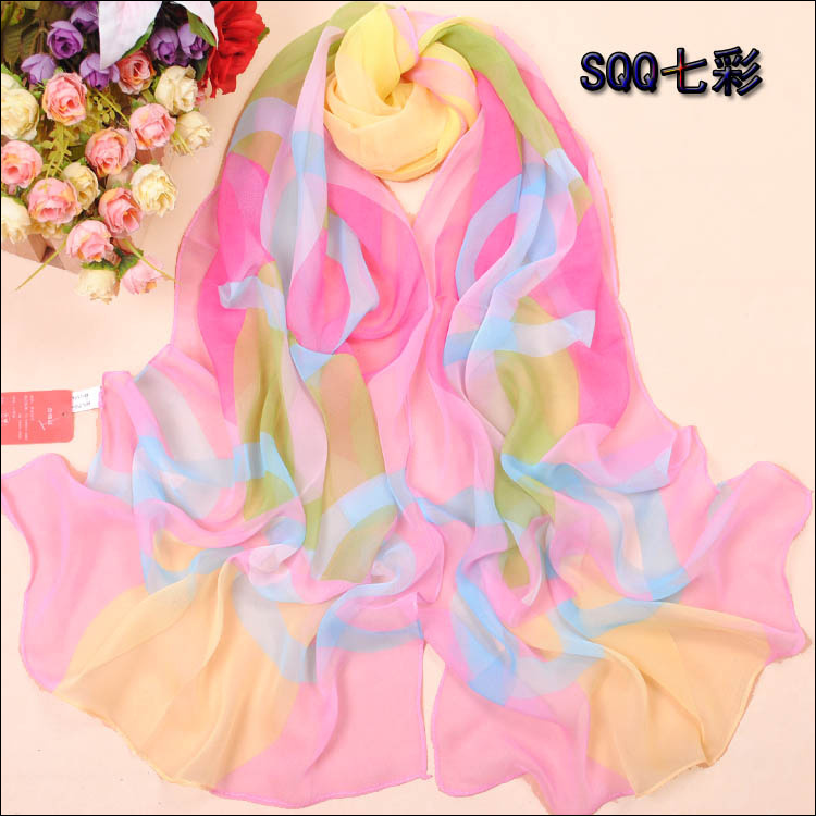 2012 autumn and winter scarf circle female scarf chiffon georgette long silk scarf cape