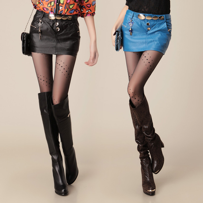 2012 autumn and winter slim women's PU short skirt zipper bag water washed leather short skirt bust skirt