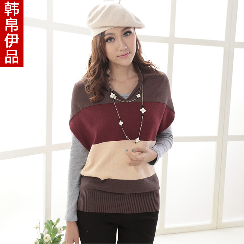2012 autumn and winter sweater women knitted batwing shirt trend plus size outerwear female