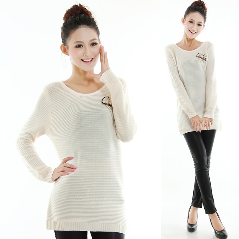 2012 autumn and winter sweater women's pullover loose straight long-sleeve sweater basic sweater female