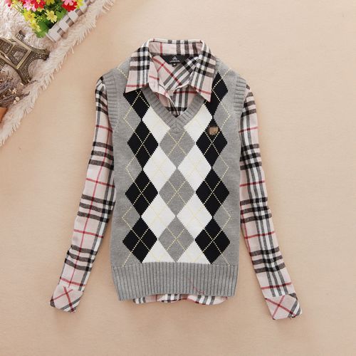 2012 autumn and winter sweet pullover bunk V-neck women's slim sweater small shrug sweater vest