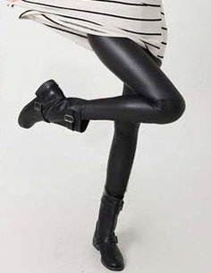 2012 autumn and winter thermal ankle length trousers tight boot cut jeans faux leather matte high waist thickening plus velvet