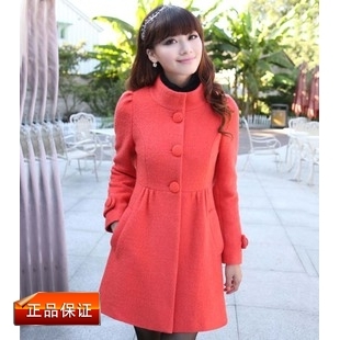 2012 autumn and winter turtleneck slim gentlewomen medium-long women's woolen outerwear trench overcoat women's