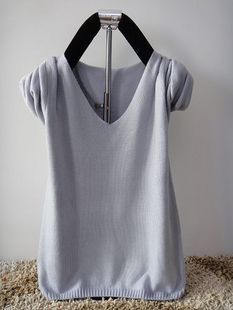 2012 autumn and winter V-neck short design sweater long-sleeve basic shirt women's sweater knitted female