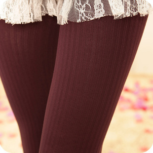 2012 autumn and winter vertical stripe thick pantyhose slim legging casual stockings female