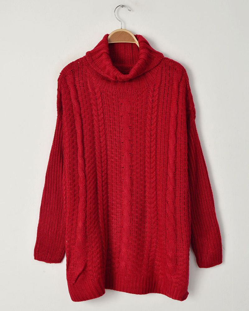 2012 autumn and winter vintage twisted turtleneck batwing sleeve loose thick long sweater design basic sweater 5