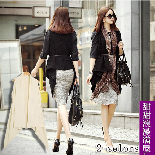 2012 autumn and winter women 26153 casual trend all-match long design cardigan sleeveless sweater outerwear