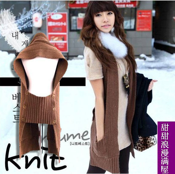 2012 autumn and winter women 9841 popular multi-purpose long design sweater vest