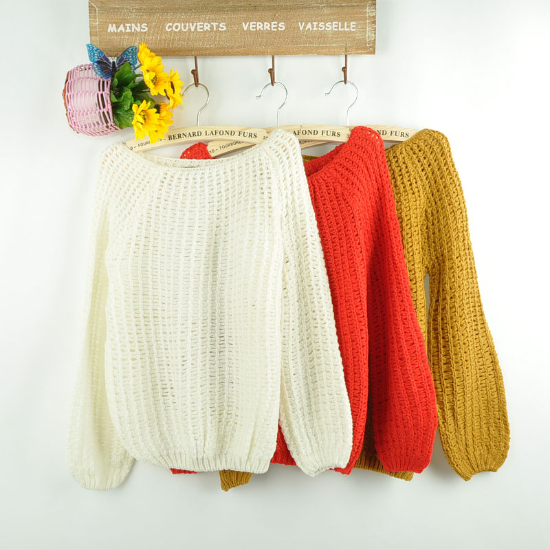 2012 autumn and winter Women big o-neck long-sleeve sweater 5y m0