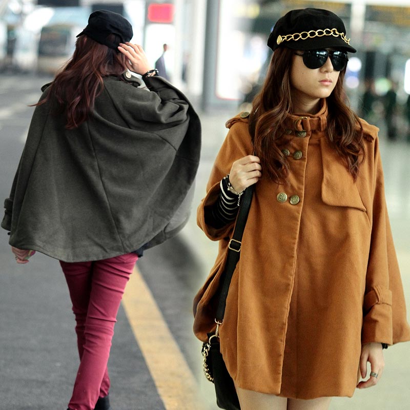 2012 autumn and winter Women cloak overcoat thickening thermal cloak outerwear women's x1107