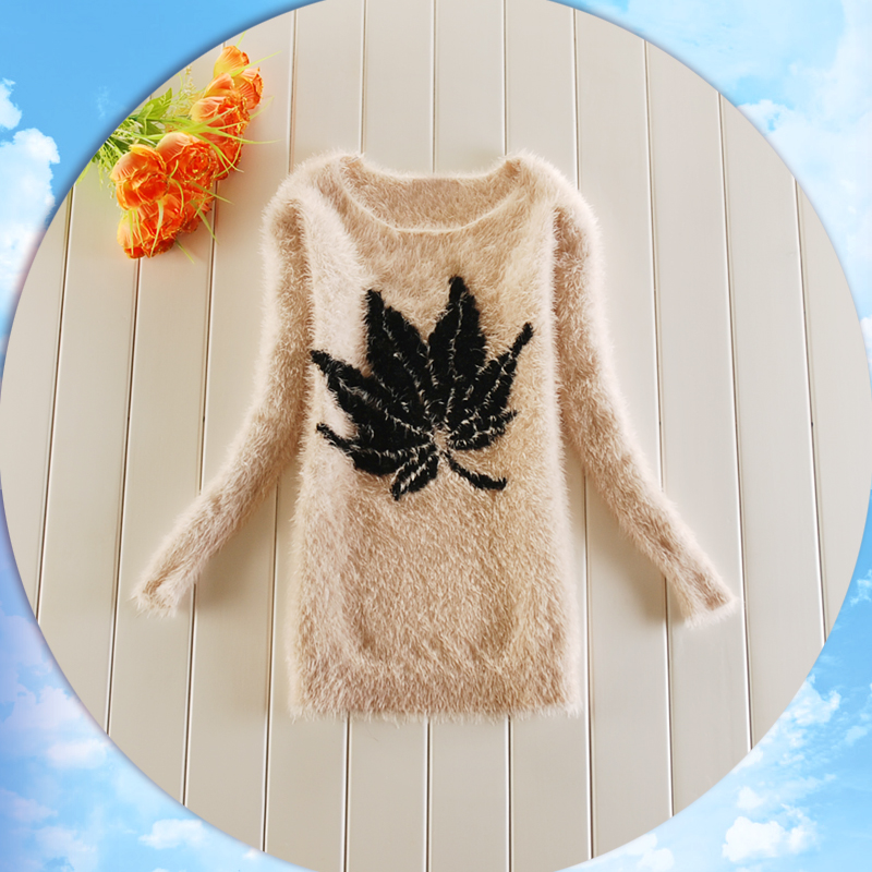 2012 autumn and winter women loose casual medium-long basic sweater o-neck pullover sweater