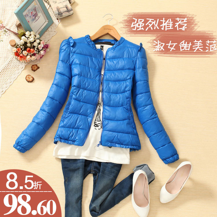 2012 autumn and winter women new arrival fashion formal lace patchwork sweep small wadded jacket cotton-padded jacket outerwear