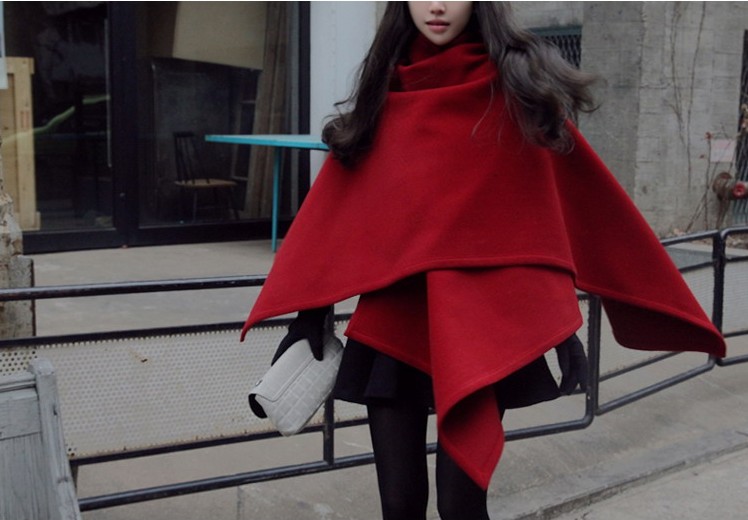 2012 autumn and winter women new arrival turtleneck outerwear cloak plus size woolen overcoat