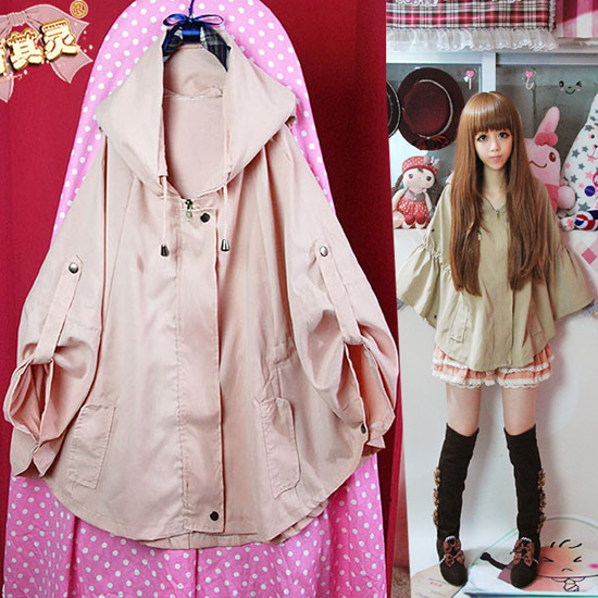2012 autumn and winter women non-mainstream personality fashion strap elastic deformation hooded cloak outerwear free shipping